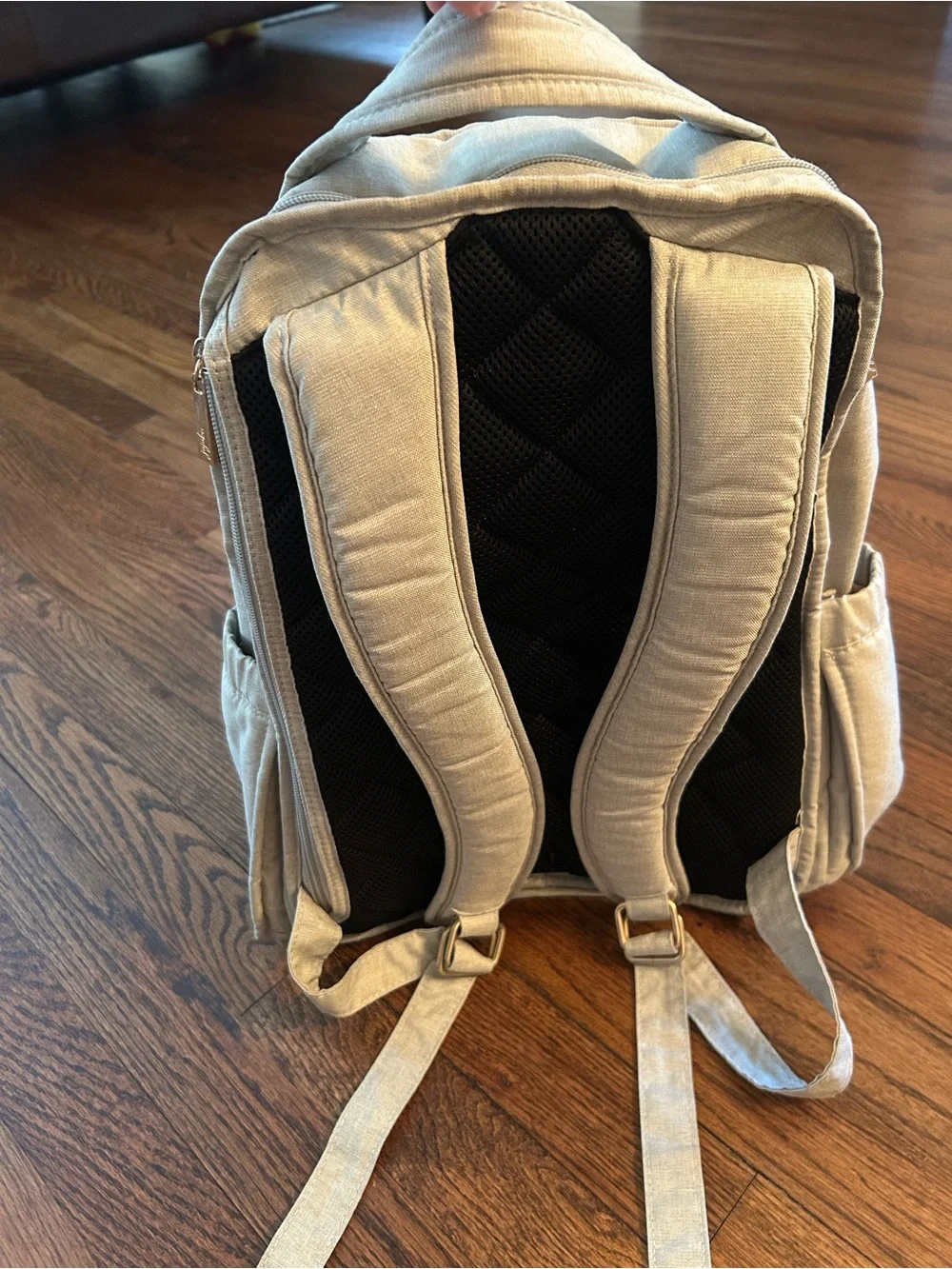 Ju-Ju-Be Gray Convertible Baby Bag Backpack with Rose Gold Hardware
